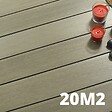 DECKLINEA - Kit Terrasse Composite NAVIA 20m² - gris clair - 61 lames de terrasse (220 x 14.5 x 2.2 cm) - Fixation par Clips - Terrasse Livraison Rapide - vignette