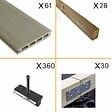 DECKLINEA - Kit Terrasse Composite NAVIA 20m² - gris clair - 61 lames de terrasse (220 x 14.5 x 2.2 cm) - Fixation par Clips - Terrasse Livraison Rapide - vignette
