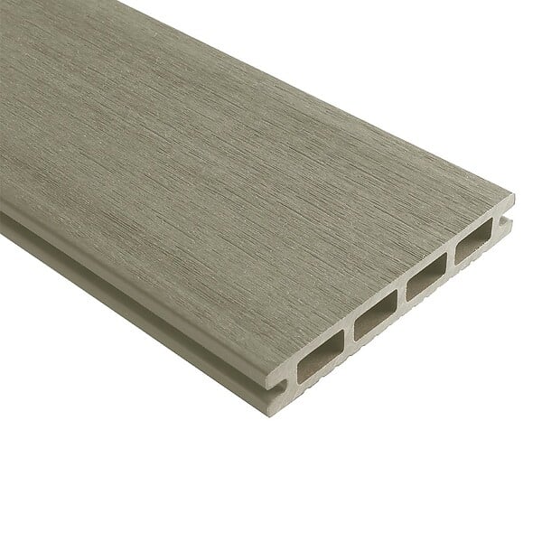 DECKLINEA - Kit Terrasse Composite NAVIA 20m² - gris clair - 61 lames de terrasse (220 x 14.5 x 2.2 cm) - Fixation par Clips - Terrasse Livraison Rapide - large