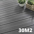 DECKLINEA - Kit Terrasse Composite ATLANTA 30m² - 91 Lames de Terrasse (220 x 14.5 x 2.25 cm) - Platinium - Garantie 15 ans - Fixation par Clips - vignette