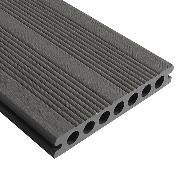 DECKLINEA - Kit Terrasse Composite ATLANTA 15m² - 46 Lames de Terrasse (220 x 14.5 x 2.25 cm) - Platinium - Garantie 15 ans - Fixation par Clips - large