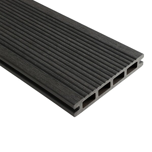 DECKLINEA - Kit Terrasse Composite NAVIA 10m² - Gris Foncé - 31 Lames de Terrasse (220 x 14.5 x 2.2 cm) - Fixation par Clips - Terrasse Livraison Rapide - large