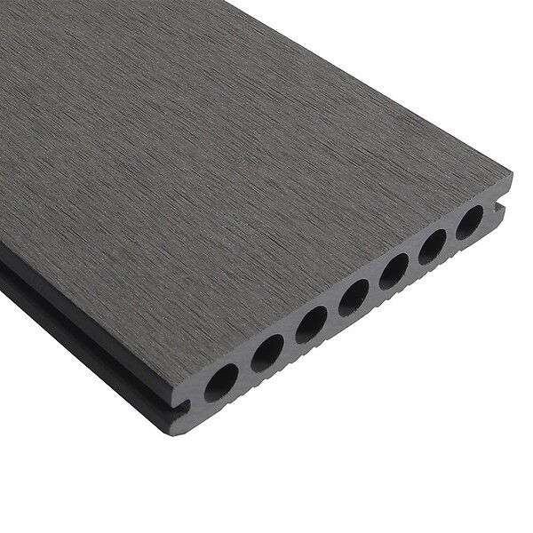 DECKLINEA - Kit Terrasse Composite ATLANTA 20m² - 61 Lames de Terrasse (220 x 14.5 x 2.25 cm) - Platinium - Garantie 15 ans - Fixation par Clips - large