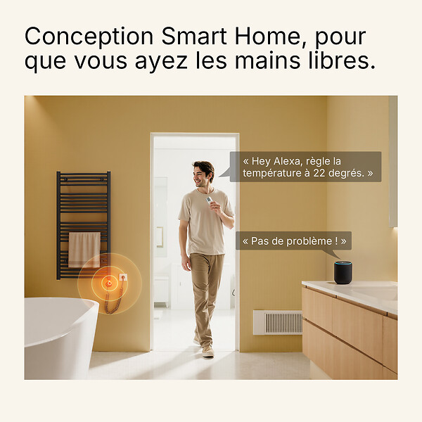 EMKE - EMKE Élément Chauffant Électrique 900W  avec Thermostat, pour sèche-Serviettes, radiateur électrique de Salle de Bain, Anthracite - large