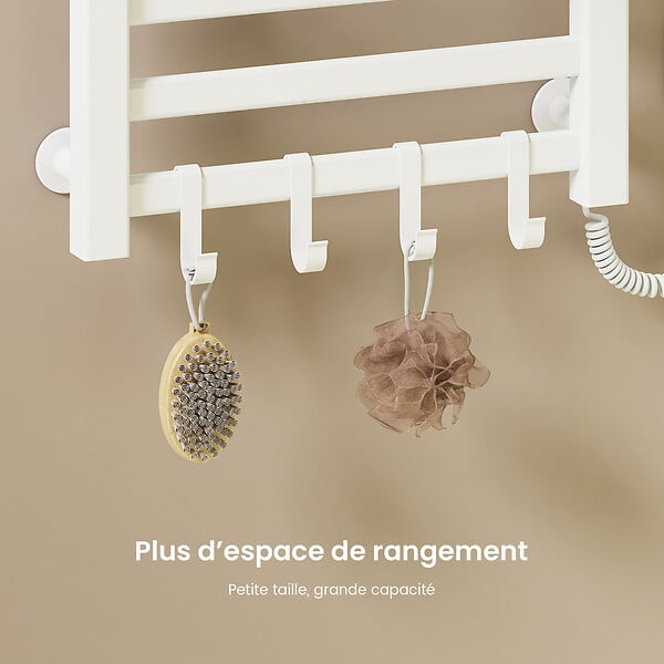 EMKE - EMKE Chauffe-serviettes Électrique 100×50cm, Thermostat Intelligent WiFi, Radiateur de Salle de Bain Électrique, Chauffe-serviettes Électrique, Blanc - large