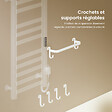 EMKE - EMKE Chauffe-serviettes Électrique 100×50cm, Thermostat Intelligent WiFi, Radiateur de Salle de Bain Électrique, Chauffe-serviettes Électrique, Blanc - vignette