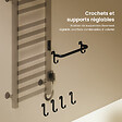 EMKE - EMKE Chauffe-serviettes Électrique 100×50cm, Thermostat Intelligent WiFi, Radiateur de Salle de Bain Électrique, Chauffe-serviettes Électrique, Noir - vignette
