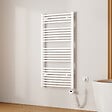 EMKE - EMKE Sèche-Serviettes électrique avec WiFi Thermostat, 1200x 600 mm, Radiateur seche Serviette Electrique Salle de Bain, Blanc, 600W - vignette