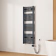 EMKE - EMKE Sèche-Serviettes électrique avec WiFi Thermostat, 1200x 400 mm, Radiateur seche Serviette Electrique Salle de Bain, Anthracite, 500W - vignette