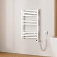 EMKE - EMKE Sèche-Serviettes électrique avec WiFi Thermostat, 750x 500 mm, Radiateur seche Serviette Electrique Salle de Bain, Blanc, 300W - vignette