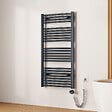 EMKE - EMKE Sèche-Serviettes électrique avec WiFi Thermostat, 1200x 600 mm, Radiateur seche Serviette Electrique Salle de Bain, Anthracite, 600W - vignette