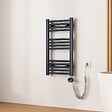 EMKE - EMKE Sèche-Serviettes électrique avec WiFi Thermostat, 750x 400 mm, Radiateur seche Serviette Electrique Salle de Bain, Anthracite, 300W - vignette