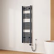 EMKE - EMKE Sèche-Serviettes électrique avec WiFi Thermostat, 1400x 400 mm, Radiateur seche Serviette Electrique Salle de Bain, Anthracite, 500W - vignette
