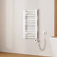 EMKE - EMKE Sèche-Serviettes électrique avec WiFi Thermostat, 750x 400 mm, Radiateur seche Serviette Electrique Salle de Bain, Blanc, 300W - vignette