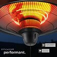 TECTAKE - Radiateur infrarouge Solaris Orbit 2500W, boîtier en aluminium noir - vignette
