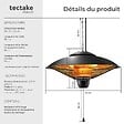 TECTAKE - Radiateur infrarouge Solaris Orbit 2500W, boîtier en aluminium noir - vignette