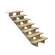 DECKLINEA - Escalier Bois Exterieur - 7 Marches - Largeur = 80cm - Marches découpables - Sans Contremarches - Pin du Nord - Traité Autoclave - vignette