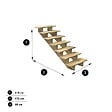 DECKLINEA - Escalier Bois Exterieur - 7 Marches - Largeur = 80cm - Marches découpables - Sans Contremarches - Pin du Nord - Traité Autoclave - vignette