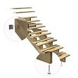 DECKLINEA - Escalier Bois Exterieur - 7 Marches - Largeur = 80cm - Marches découpables - Sans Contremarches - Pin du Nord - Traité Autoclave - vignette