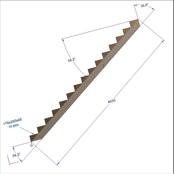 DECKLINEA - Escalier Bois Exterieur - 15 Marches - Largeur = 80cm - Marches découpables - Sans Contremarches - Pin du Nord - Traité Autoclave - large