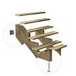 DECKLINEA - Escalier Bois Exterieur - 3 Marches - Largeur = 80cm - Marches découpables - Sans Contremarches - Pin du Nord - Traité Autoclave - vignette