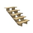 DECKLINEA - Escalier Bois Exterieur - 5 Marches - Largeur = 80cm - Marches découpables - Sans Contremarches - Pin du Nord - Traité Autoclave - vignette