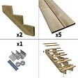 DECKLINEA - Escalier Bois Exterieur - 5 Marches - Largeur = 80cm - Marches découpables - Sans Contremarches - Pin du Nord - Traité Autoclave - vignette