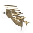 DECKLINEA - Escalier Bois Exterieur - 5 Marches - Largeur = 80cm - Marches découpables - Sans Contremarches - Pin du Nord - Traité Autoclave - vignette
