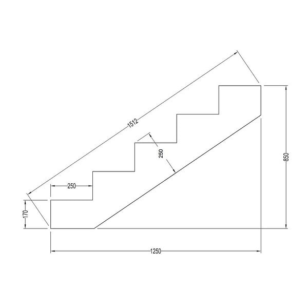 DECKLINEA - Escalier Bois Exterieur - 5 Marches - Largeur = 80cm - Marches découpables - Sans Contremarches - Pin du Nord - Traité Autoclave - large