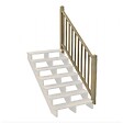 DECKLINEA - Kit Garde-corps Bois 7 marches LOUISIANE- Escalier Extérieur - Rampes Recoupables - Traité Autoclave - Montage Facile - Garantie 10 ans - vignette