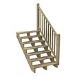 DECKLINEA - Kit Garde-corps Bois 7 marches LOUISIANE- Escalier Extérieur - Rampes Recoupables - Traité Autoclave - Montage Facile - Garantie 10 ans - vignette