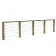 DECKLINEA - Kit Garde-corps Bois 15 marches JERSEY - Longueur = 4,6m - Escalier Extérieur - Rampes Recoupables - Traité Autoclave - Garantie 10 ans - vignette