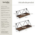 TECTAKE - 2 étagères suspendues Rockport Bois foncé industriel, rustique - vignette