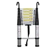 SECURY-T - Echelle télescopique aluminium 13 marches H 3,8M avec crochets démontables et barre stabilisatrice - vignette