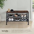 TECTAKE - Étagère à chaussures DERRY 75,5x30,5x45,5cm Bois foncé industriel, rustique - vignette