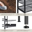 TECTAKE - Étagère à chaussures DERRY 75,5x30,5x45,5cm Bois foncé industriel, rustique - vignette