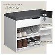 TECTAKE - Banc à chaussures JASMINA avec coussin d'assise 60x30x43,5cm blanc - vignette