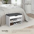 TECTAKE - Banc à chaussures JASMINA avec coussin d'assise 60x30x43,5cm blanc - vignette