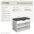 TECTAKE - Banc à chaussures JASMINA avec coussin d'assise 60x30x43,5cm blanc - vignette