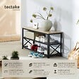 TECTAKE - Étagère à chaussures BLACKPOOL  101x30,5x45,5cm Bois clair industriel, Chêne Sonoma - vignette