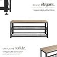 TECTAKE - Étagère à chaussures BLACKPOOL  101x30,5x45,5cm Bois clair industriel, Chêne Sonoma - vignette