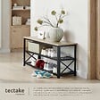 TECTAKE - Étagère à chaussures BLACKPOOL  101x30,5x45,5cm Bois clair industriel, Chêne Sonoma - vignette