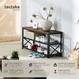 TECTAKE - Étagère à chaussures BLACKPOOL  101x30,5x45,5cm Bois foncé industriel, rustique - vignette