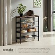 TECTAKE - Étagère à chaussures BOURNEMOUTH 75,5x30,5x85,5cm Bois foncé industriel, rustique - vignette