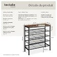 TECTAKE - Étagère à chaussures BOURNEMOUTH 75,5x30,5x85,5cm Bois foncé industriel, rustique - vignette