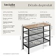 TECTAKE - Étagère à chaussures WOLVERHAMPTON 75,5x30,5x69,5cm Bois clair industriel, Chêne Sonoma - vignette