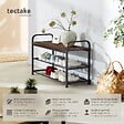 TECTAKE - Étagère à chaussures SOUTHAMPTON 91x36x55cm Bois foncé industriel, rustique - vignette