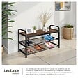 TECTAKE - Étagère à chaussures SOUTHAMPTON 91x36x55cm Bois foncé industriel, rustique - vignette