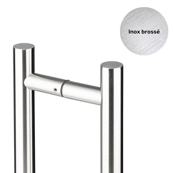 HERACLES - Ensemble de poignées tubulaires à  tirage série 5210 32x400mm inox brossé - HERACLES - B-INOX-PT005 - large