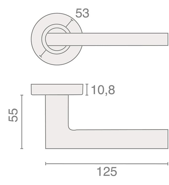 HERACLES - Béquille double JADE massive sur rosace inox 4001 - HERACLES - B-INOX-BM01 - large